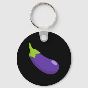 Eggplant And Peach Matching Couple Icon Emoticon C Key Ring