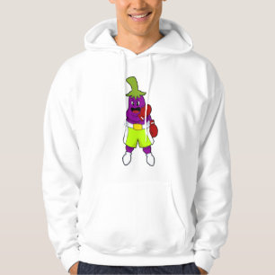 Eggplant at Boxing with Boxing gloves Hoodie