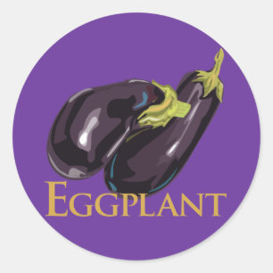 Eggplant Aubergine Classic Round Sticker