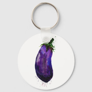 Eggplant Aubergine Key Ring