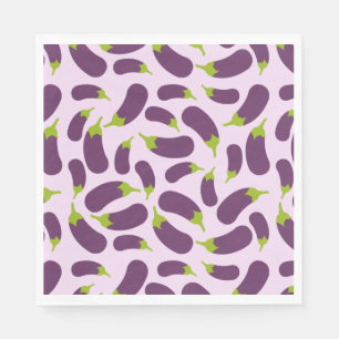 Eggplant Aubergine Purple Vegetable Pattern Design Napkin