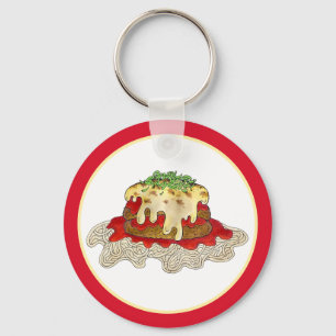 Eggplant Aubgergine Parm Parmesan Italian Food Key Ring