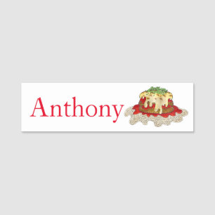 Eggplant Aubgergine Parm Parmesan Italian Food Name Tag