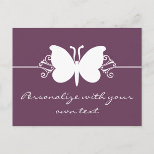 Eggplant Butterfly Swirls Postcard