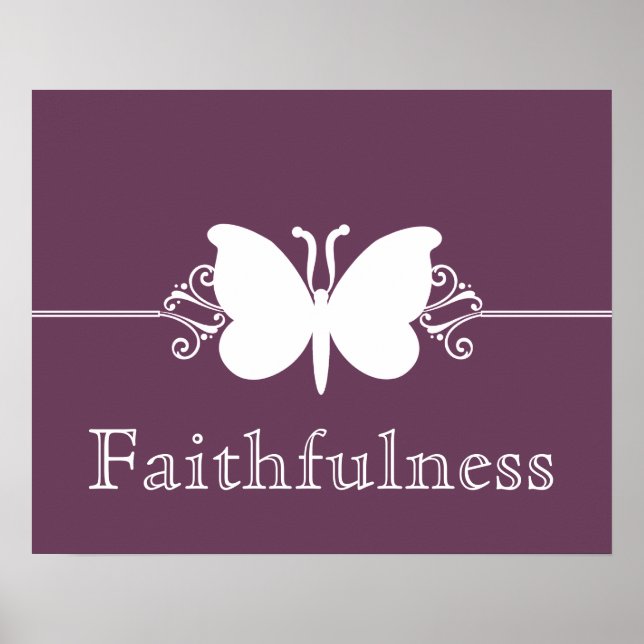 Eggplant Butterfly Swirls Virtue Poster (Front)