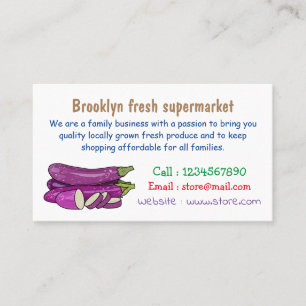 Eggplant cartoon illustration business card