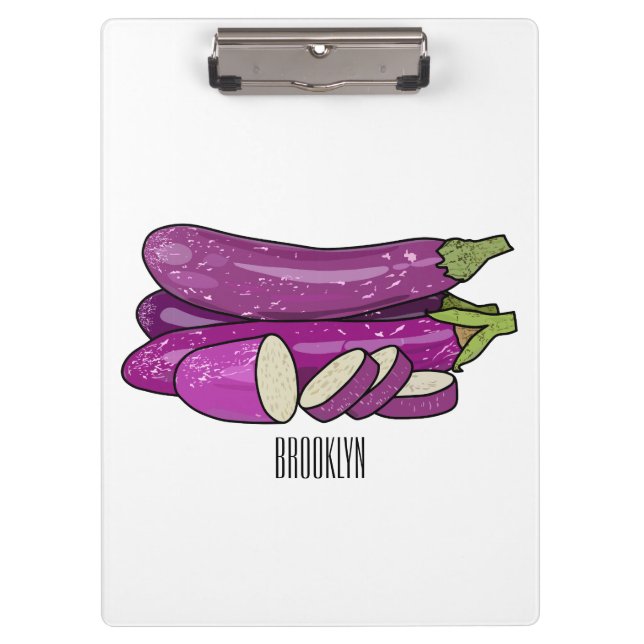 Eggplant cartoon illustration clipboard (Front)