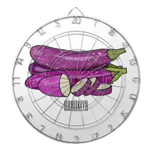 Eggplant cartoon illustration dartboard