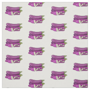 Eggplant cartoon illustration fabric