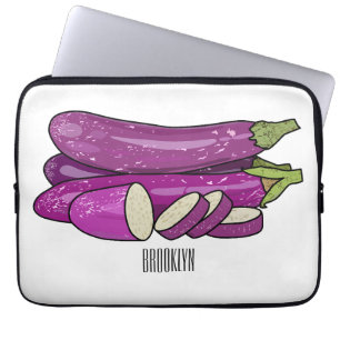 Eggplant cartoon illustration laptop sleeve