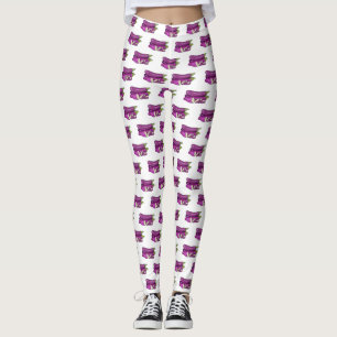 Eggplant cartoon illustration leggings