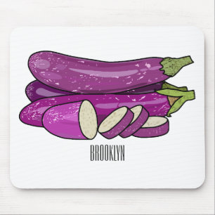 Eggplant cartoon illustration mouse pad