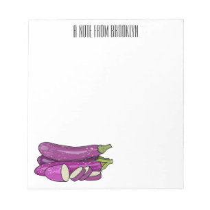 Eggplant cartoon illustration notepad