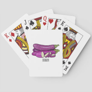 Eggplant cartoon illustration playing cards
