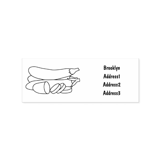 Eggplant cartoon illustration rubber stamp (Imprint)