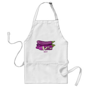 Eggplant cartoon illustration standard apron