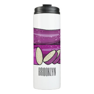 Eggplant cartoon illustration thermal tumbler