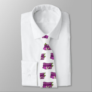 Eggplant cartoon illustration tie