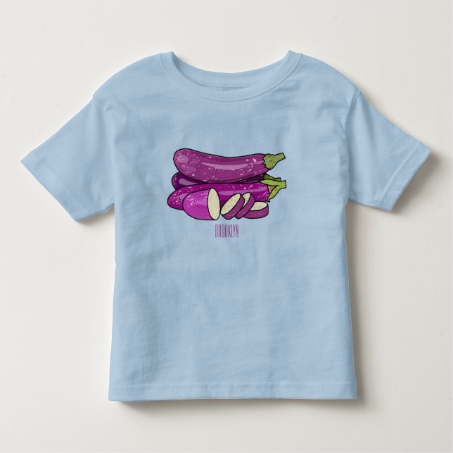 Eggplant cartoon illustration toddler T-Shirt (Front)