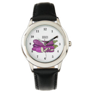 Eggplant cartoon illustration watch