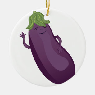 Eggplant Ceramic Tree Decoration