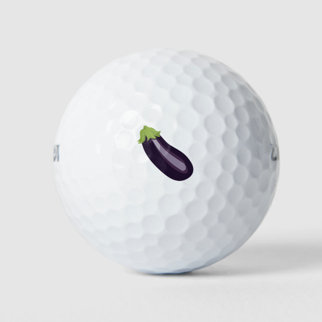 Eggplant Emoji Golf Balls (Front)