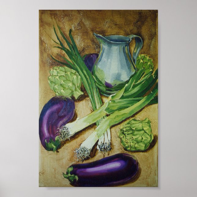 Eggplant, Leek & Artichoke Poster (Front)