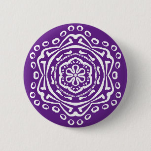 Eggplant Mandala 6 Cm Round Badge