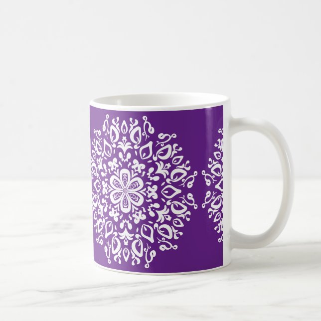 Eggplant Mandala Coffee Mug (Right)