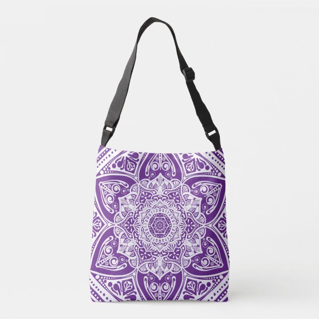 Eggplant Mandala Crossbody Bag (Back)