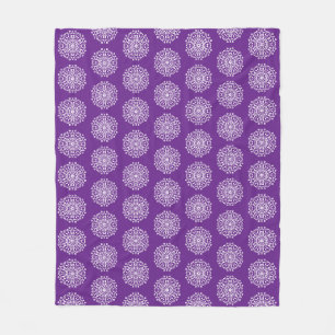 Eggplant Mandala Fleece Blanket