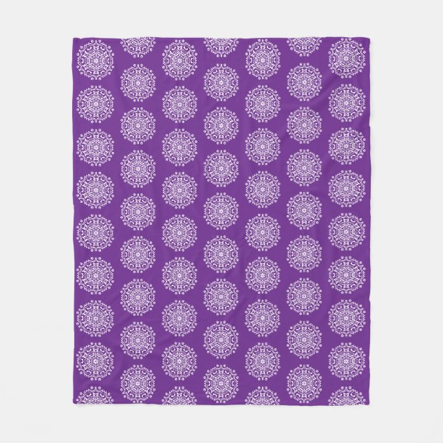 Eggplant Mandala Fleece Blanket (Front)