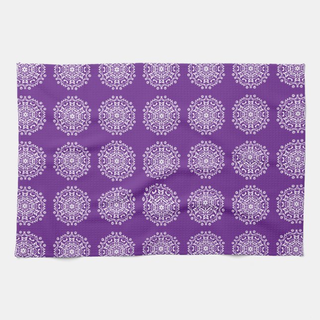 Eggplant Mandala Tea Towel (Horizontal)