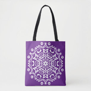 Eggplant Mandala Tote Bag