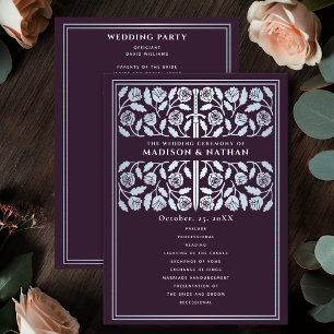 Eggplant Mediaeval Silver Sword Royal Wedding Program