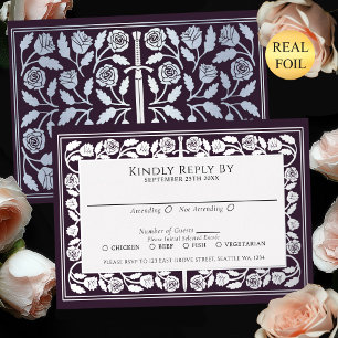 Eggplant Mediaeval Silver Sword Royal Wedding RSVP