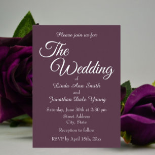 Eggplant Monotone Simple Style Wedding
