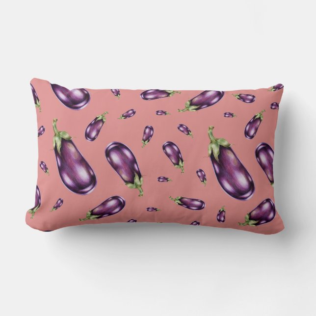 Eggplant Pattern Lumbar Cushion (Front)