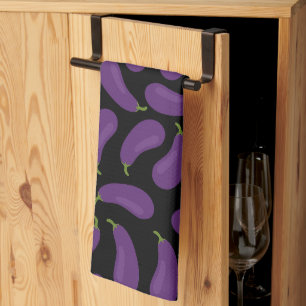 Eggplant Pattern Tea Towel