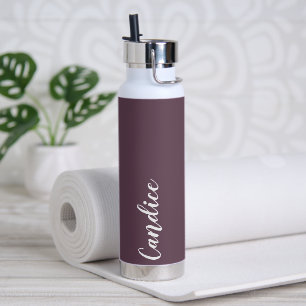 Eggplant Personalised Wedding Bridesmaid Water Bottle
