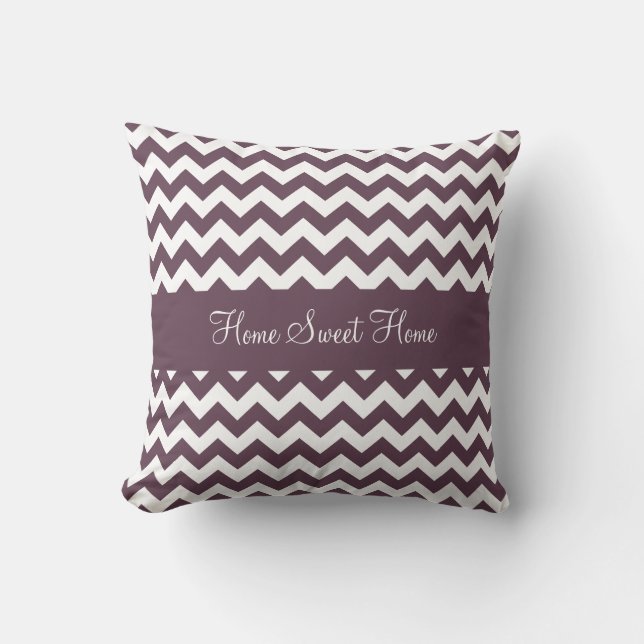 Eggplant Purple Chevron Cushion (Front)