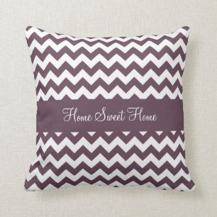 Eggplant Purple Chevron Cushion