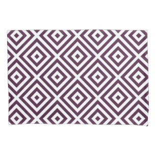 Eggplant Purple Diamond Pattern Pillow Case