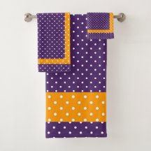Eggplant Purple + Gold Polka Dot
