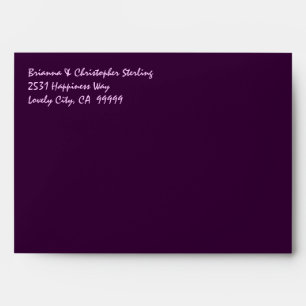 Eggplant Purple Invitation Envelopes Pink Damask