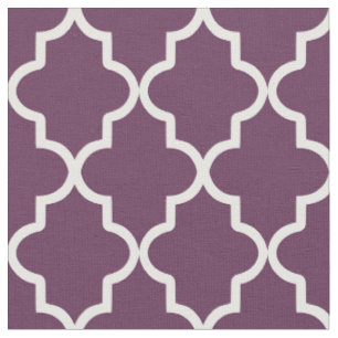 Eggplant Purple Moroccan Quatrefoil Fabric
