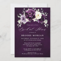 Eggplant Purple Plum Ivory White Bridal Shower In