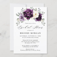 Eggplant Purple Plum Ivory White  Bridal Shower
