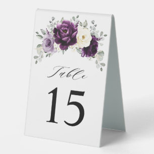 Eggplant Purple Plum Ivory White Floral Wedding