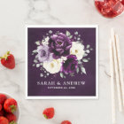 Eggplant Purple Plum Ivory White Floral Wedding Na